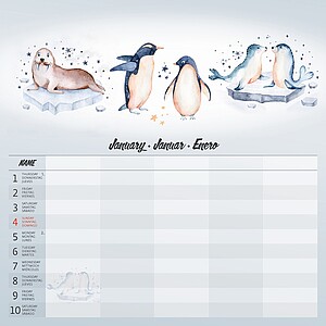 Nástěnný kalendář Family Planner 2027 včetně laše