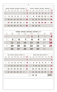 Nástěnný kalendář pětiměsíční šedý 2026 - reklamní kalendáře