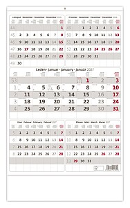 Nástěnný kalendář pětiměsíční šedý 2027 - reklamní kalendáře