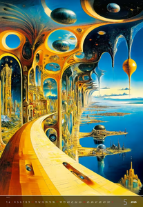 Nástěnný kalendář Surreal New Worlds 2026