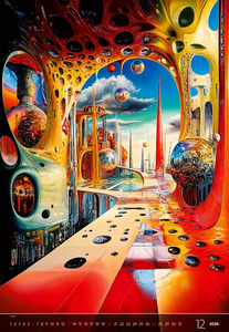 Nástěnný kalendář Surreal New Worlds 2026