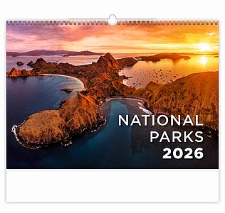 National Parks 2024, nástěnný kalendář, prodloužená záda - reklamní kalendáře