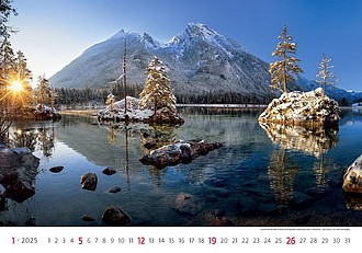National Parks 2025, nástěnný kalendář, prodloužená záda