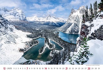 National Parks 2025, nástěnný kalendář, prodloužená záda