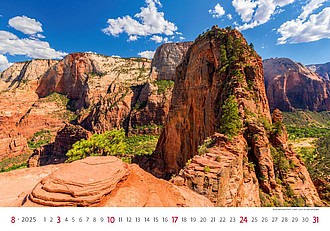 National Parks 2026, nástěnný kalendář, prodloužená záda