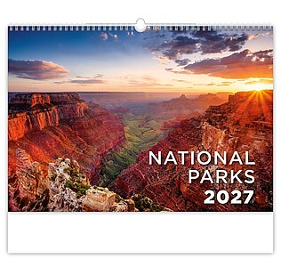 National Parks 2027, nástěnný kalendář, prodloužená záda - reklamní kalendáře