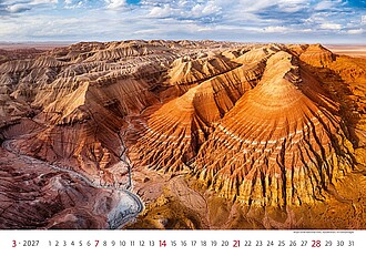 National Parks 2027, nástěnný kalendář, prodloužená záda