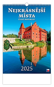 Nejkrásnější místa ČR 2025, nástěnný kalendář, prodloužená záda