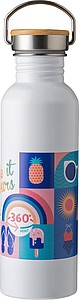 Nerezová láhev na pití, 700ml, šroubovací víčko, bílá