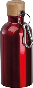 Nerezová láhev s karabinou 400 ml, červená
