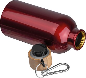 Nerezová láhev s karabinou 400 ml, červená