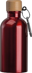 Nerezová láhev s karabinou 400 ml, červená
