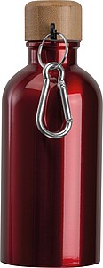 Nerezová láhev s karabinou 400 ml, červená