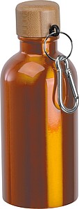 Nerezová láhev s karabinou 400 ml, oranžová