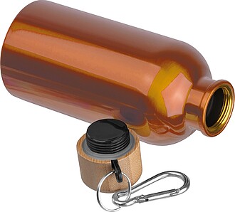 Nerezová láhev s karabinou 400 ml, oranžová