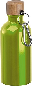 Nerezová láhev s karabinou 400 ml, světle zelená