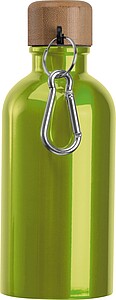 Nerezová láhev s karabinou 400 ml, světle zelená