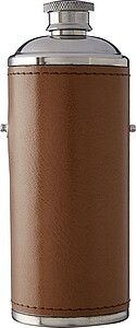 Nerezová láhev v obalu 230 ml se dvěma kelímky 40 ml, hnědá