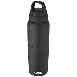 Nerezová termo láhev 500ml s kelímkem 350ml, černá