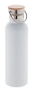 Nerezová termoska 750ml s bambusem na víčku, bílá - reklamní předměty