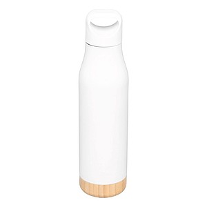 Nerezová termoska s bambusovým dnem, objem 500ml, bílá