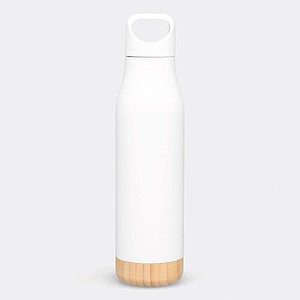 Nerezová termoska s bambusovým dnem, objem 500ml, bílá