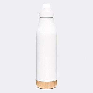 Nerezová termoska s bambusovým dnem, objem 500ml, bílá