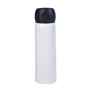 Nerezová termoska s dvojitým víčkem, 400ml, bílá - reklamní předměty