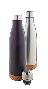 Nerezová termoska s korkovým dnem, 500ml, stříbrná