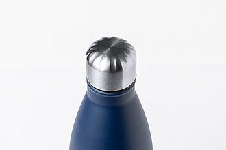 Nerezová termoska ve tvaru láhve, 750ml, izolovaná mědí, tmavě modrá