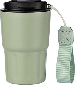 Nerezový dvoustěnný hrnek, 320 ml, jemně zelená - reklamní hrnky