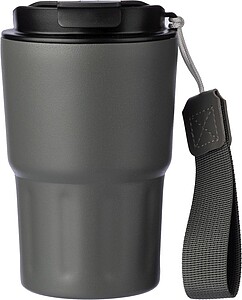 Nerezový dvoustěnný hrnek, 320 ml, šedá - reklamní hrnky