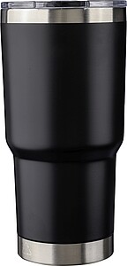 Nerezový dvoustěnný termohrnek 590 ml, černá - termohrnek s vlastním potiskem