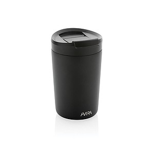 Nerezový hrnek s víčkem, 300 ml, černá - reklamní hrnky