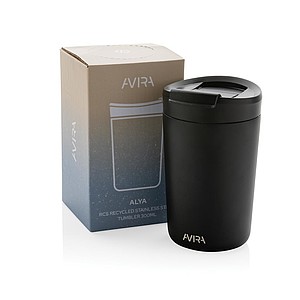 Nerezový hrnek s víčkem, 300 ml, černá