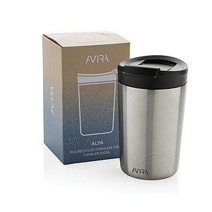 Nerezový hrnek s víčkem, 300 ml, stříbrná