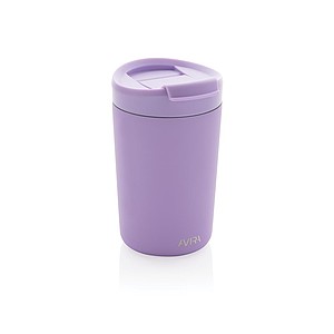 Nerezový hrnek s víčkem, 300 ml, světle fialová - reklamní hrnky