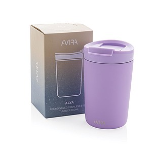 Nerezový hrnek s víčkem, 300 ml, světle fialová