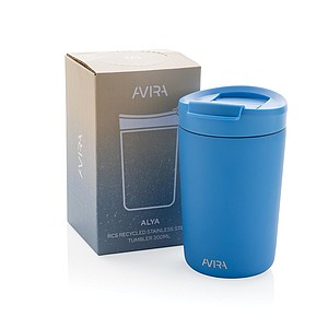 Nerezový hrnek s víčkem, 300 ml, světle modrá