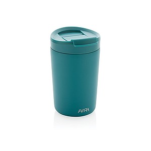 Nerezový hrnek s víčkem, 300 ml, tyrkysová