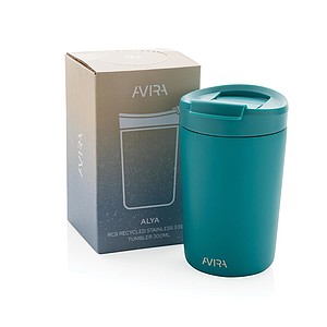 Nerezový hrnek s víčkem, 300 ml, tyrkysová