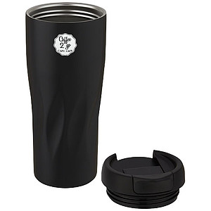Nerezový termohrnek 450ml, s plastovým víčkem, černý