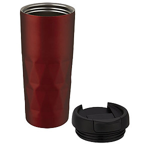 Nerezový termohrnek 450ml, s plastovým víčkem, červený