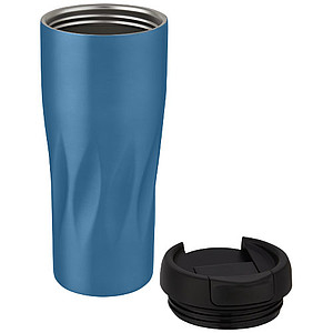 Nerezový termohrnek 450ml, s plastovým víčkem, modrý