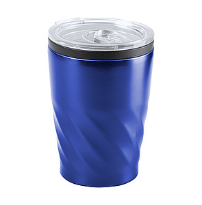 Nerezový termohrnek s plastovým víčkem, 350ml, modrý - reklamní předměty