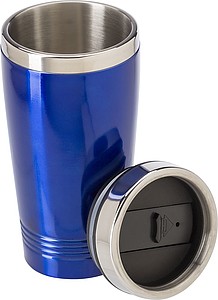 Nerezový termohrnek s víčkem, 450ml, modrý