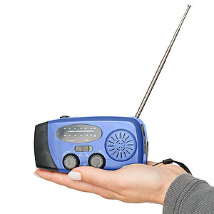 Nouzové rádio z recyklovaných materiálů, kobaltově modrá