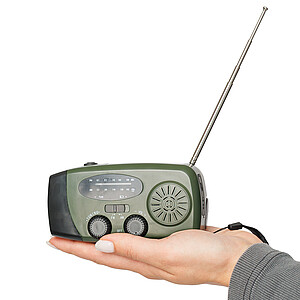 Nouzové rádio z recyklovaných materiálů, tmavě zelená