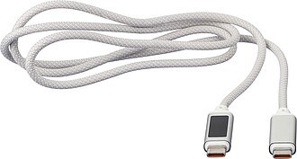 Nylonový nabíjecí kabel 65W, světle šedá - reklamní předměty