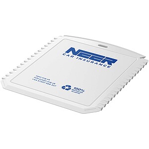 Obdélníková škrabka na led z recyklovaného plastu, bílá